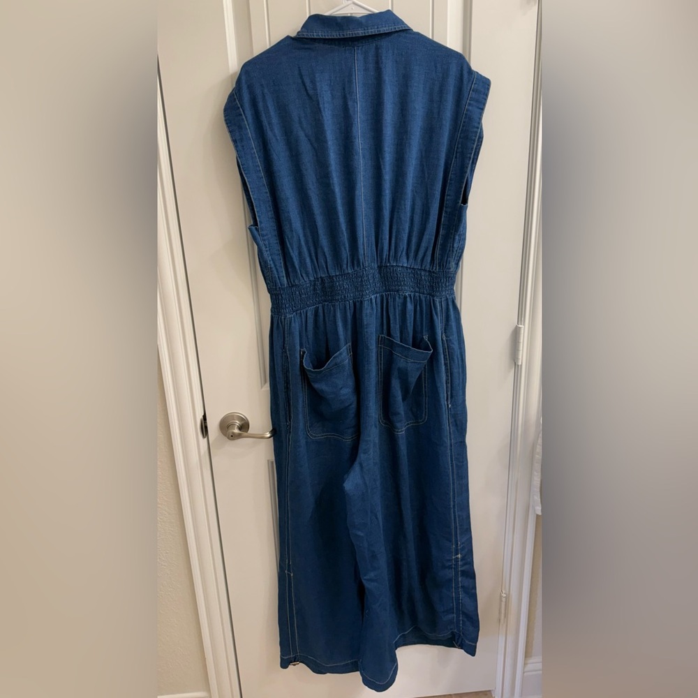 Anthropologie Indigo Denim Wide-Leg Jumpsuit - Picture 10 of 11